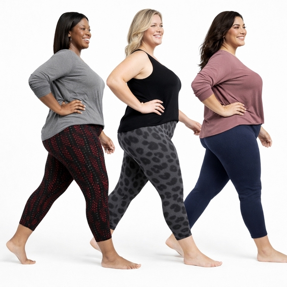 3 New CUDDL DUDS Fleecewear Pants w/ stretch Smoke Leopard Blue Aztec Polka Dots - Picture 7 of 7